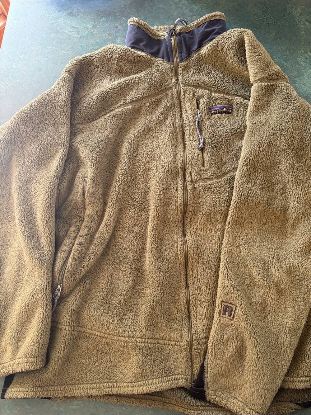 Patagonia Olive Green High-Pile Fleece Jacket
